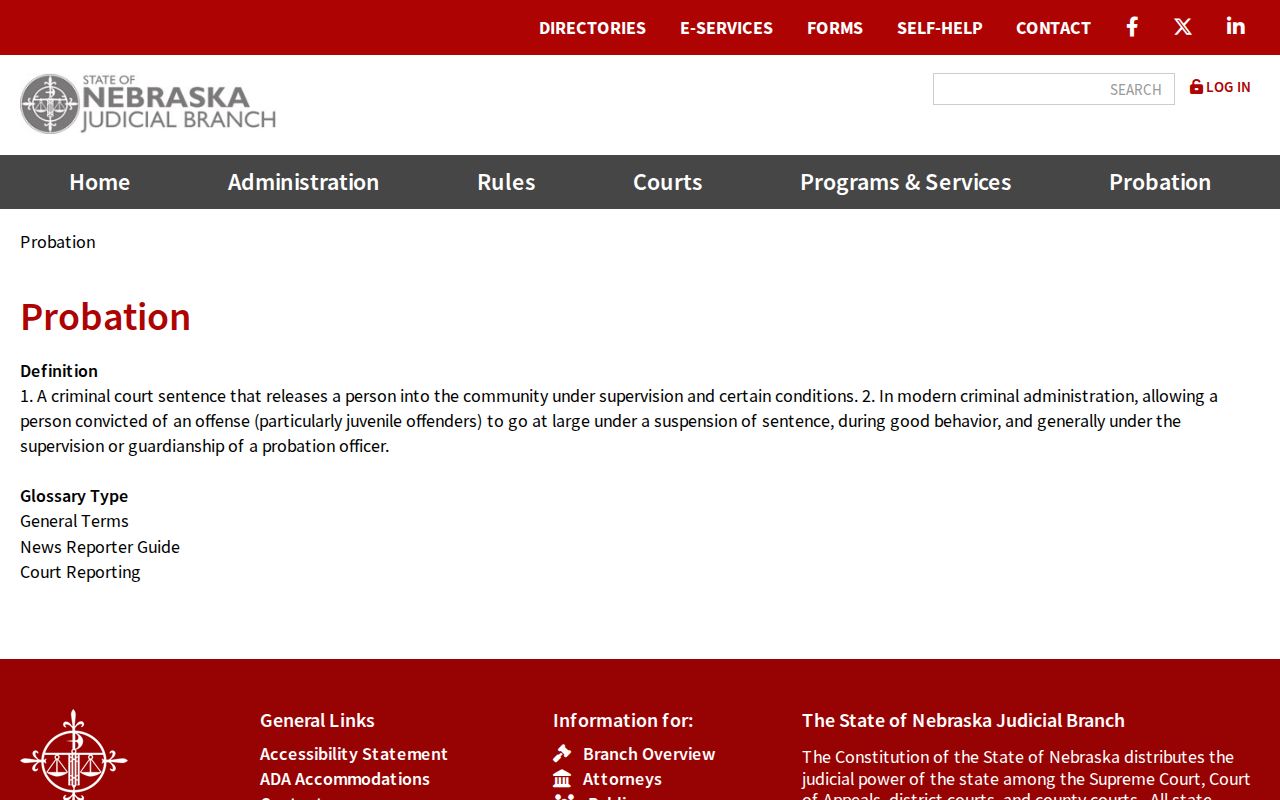 Hall County sex offender registration and Nebraska probation overview
