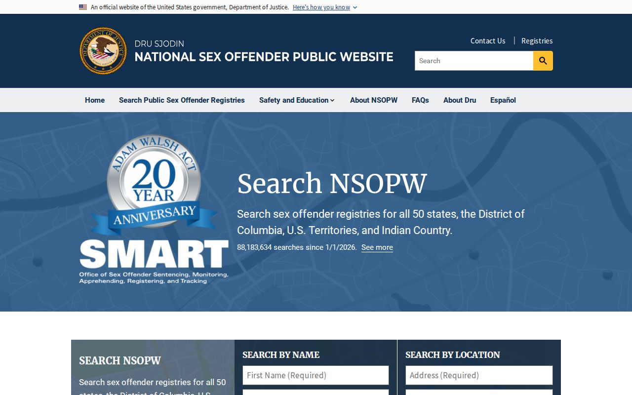 Hall County sex offender search through the national registry website